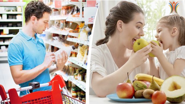 Comprando frutas, comiendo frutas alimentacion saludable
